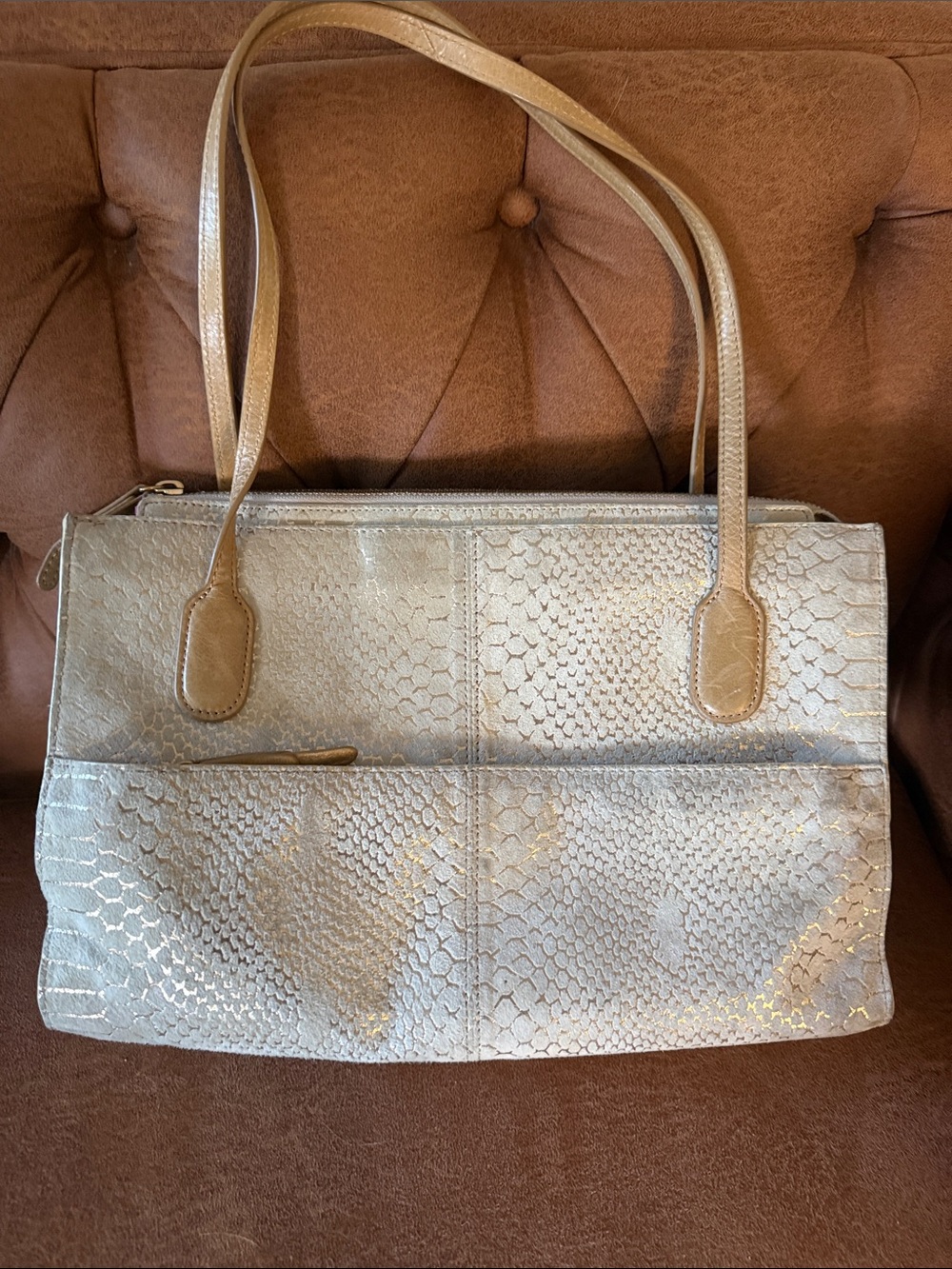 Elegant Metallic Gold Tote Bag
